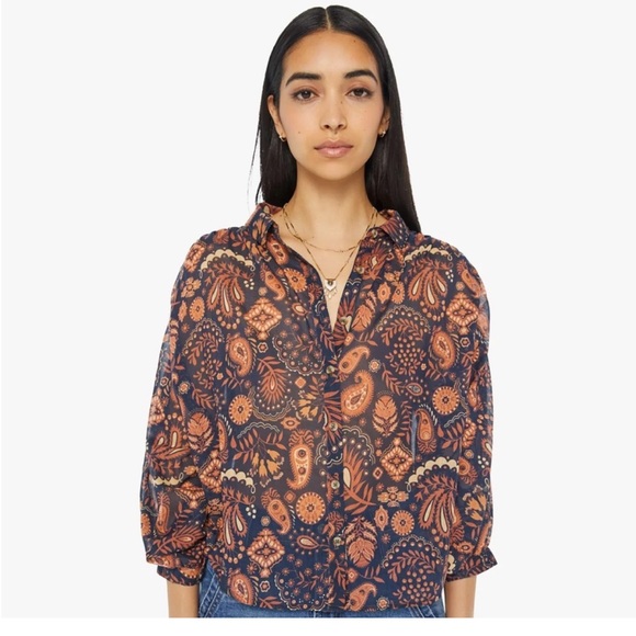 MOTHER Henna Happiness Button down Blouse - Picture 1 of 3